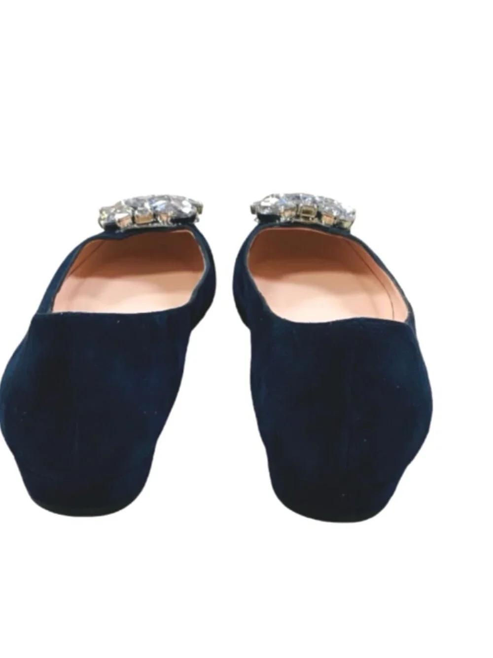 kate spade Navy Jeweled Toe Ballet Flats
